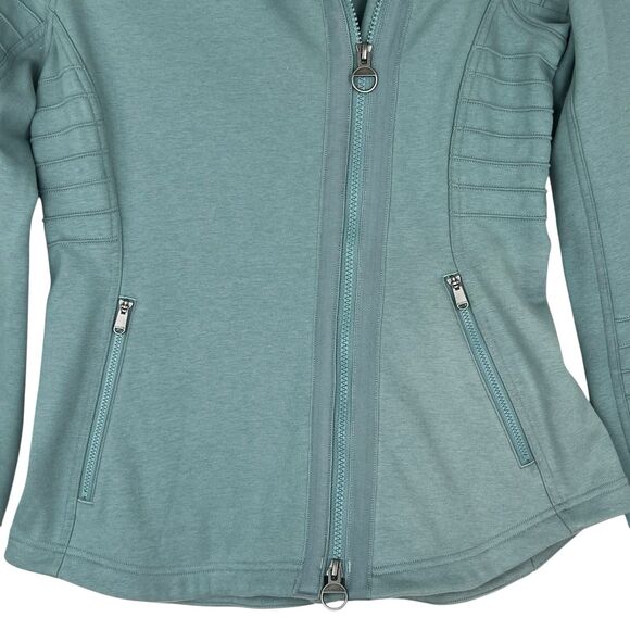 Athleta Moto Jacket Minimalistic Grey SIZE S Green Gym Travel Zip Up #982849 - Picture 7 of 16